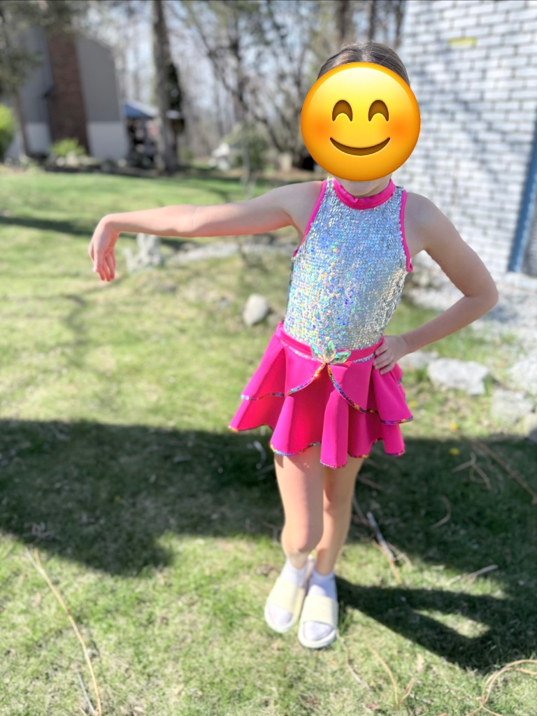 Girls Pink Sequined Jazz Costume